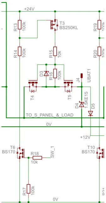 Fig. 2.5: The schematic of a power switch for one battery – third design