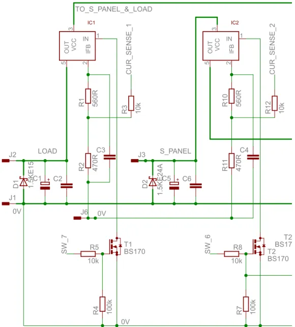 Fig. 2.6: The connection of IR3313 current measurement ICs in the circuit