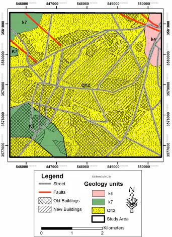 Figure 2. Geologic map of study area [10]. 
