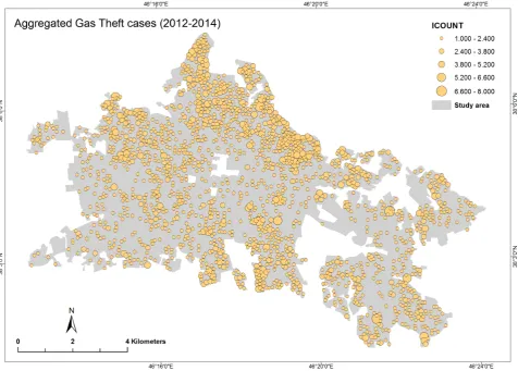 Figure 2. Aggregated gas theft points. 