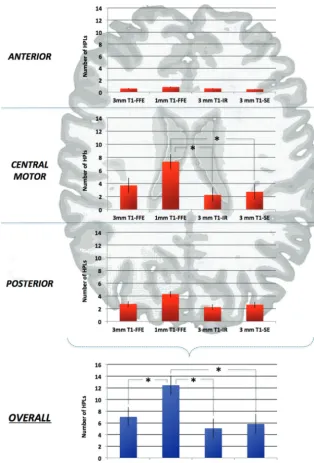 FIG 1. Schematic representation of a typical neonatal brain. Only the central (motor) locationon the 1-mm reformatted T1 3D-FFE sequence scored a signiﬁcantly greater number of HPLscompared with IR and SE sequences
