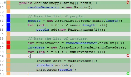 Fig. 6. Augmentations can be mixed and matched as the user desires. This hasthe potential to increase a user’s exploratory power over their own codebase.
