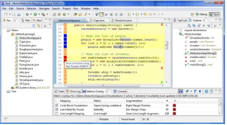Fig. 9.Augmentations can be very subtle. In this example, primitives areunderlined and the start and end of code blocks are indicated by a colour chipin the right margin.