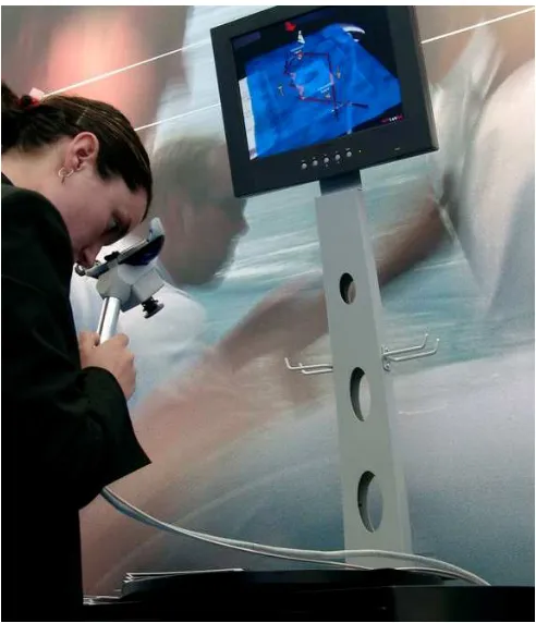 Figure 3: The S.O.L.A.R System in use. See Figure 1 for a view ofwhat the user would see through the handheld visor.