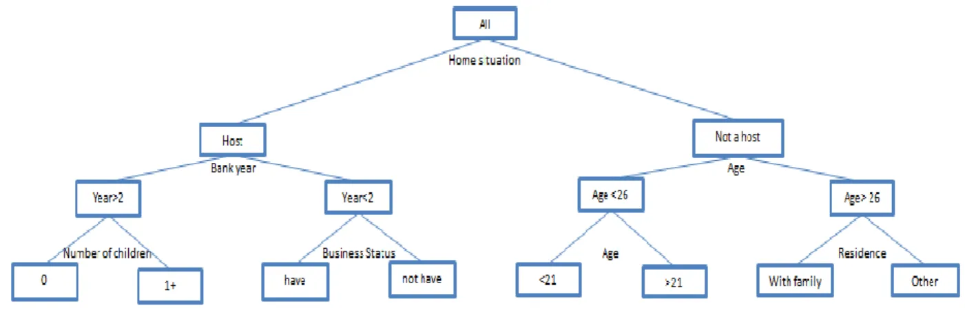 Figure 2. A schematic representation of a sample decision tree structure  Decision trees have several disadvantages and advantages over other techniques; 