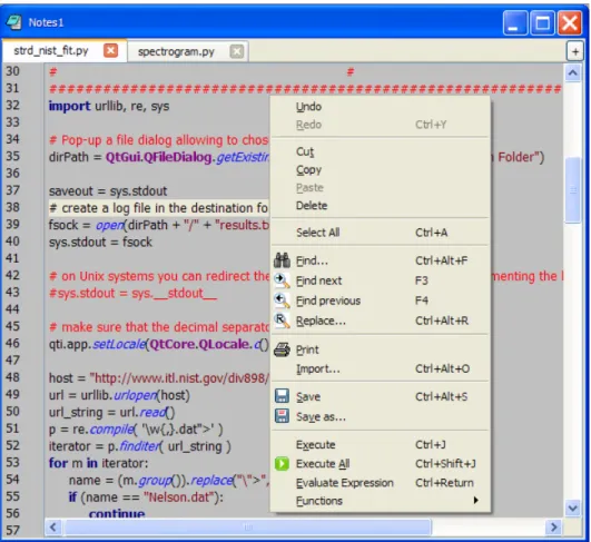 Figure 1.8: The QtiPlot Note Window