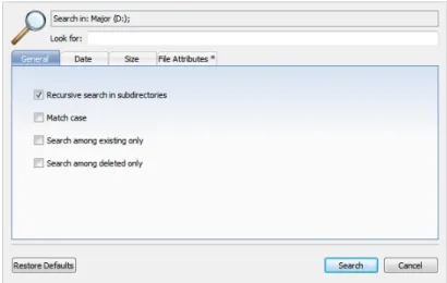 Figure 7: General Search Options General Search Options