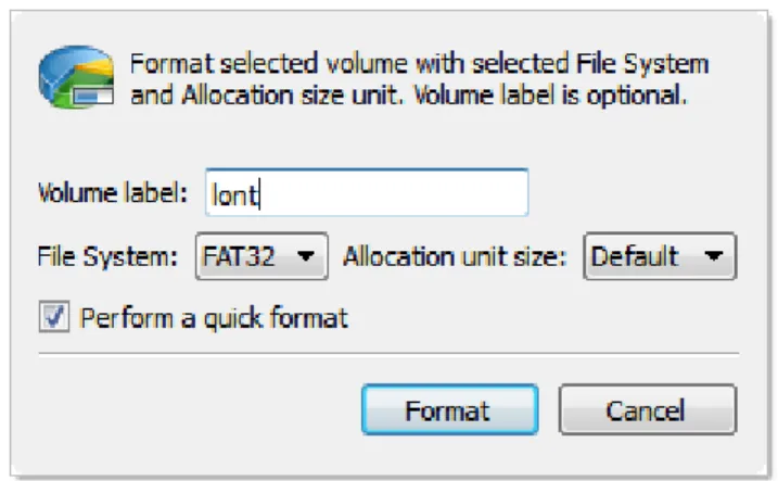 Figure 14: Format Partition dialog Dialog Options