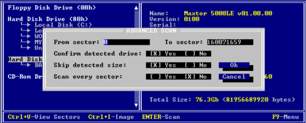 Figure 4-4   Advanced Device Scan Options