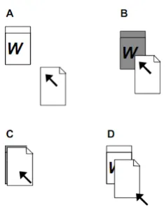 Figure 2.3: Examples of a drag-and-drop interaction [Brewster, 1998]