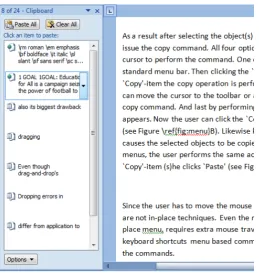 Figure 2.9: Microsoft’s Ofﬁce Clipboard in action