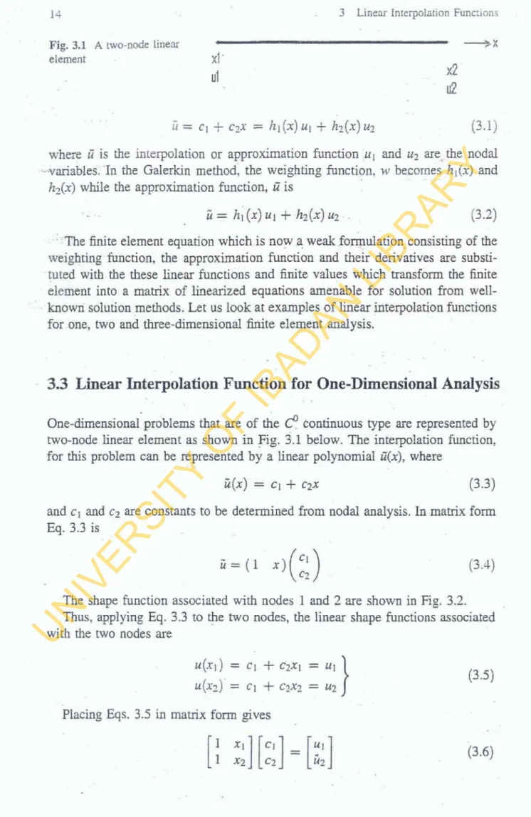 Fig. 3-1  A  two-node  linear  -x 