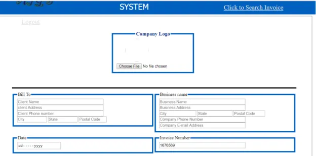Figure 4.4: Screen shot of the input form, 