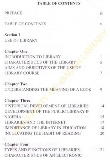 TABLE  OF  CONTENTS  v