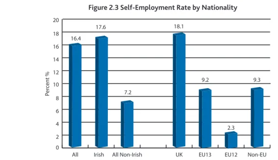 Figure 2.3 Self-Employment Rate by Nationality