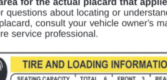 Figure 1: EXAMPLE—Tire and Loading Information PlacardBridgestone8  3/19/08  2:06 AM  Page 8