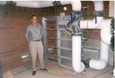 Figure 1. Plate-and-frame heat exchanger (Bruce Munson, Johnson Controls).  