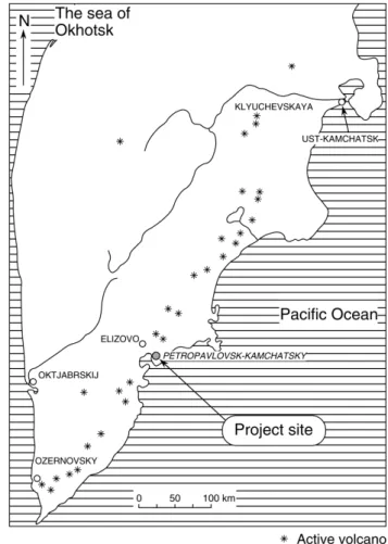 Figure 1.   Southern part of Kamchatka peninsula.
