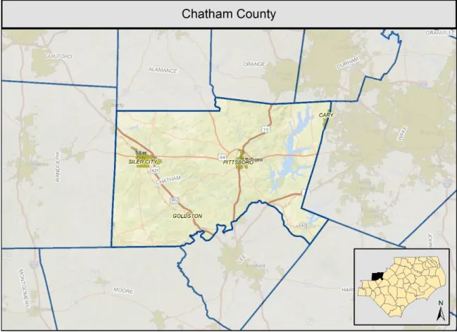 Figure 2: Chatham County and Neighboring Counties 