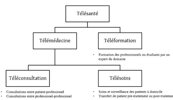 Figure 0.1: Sections et sous-sections de la télésanté.