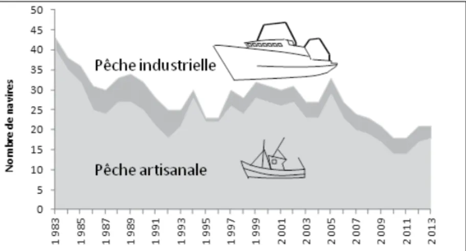 Figure 3  Évolution des flottilles à Saint-Pierre et Miquelon