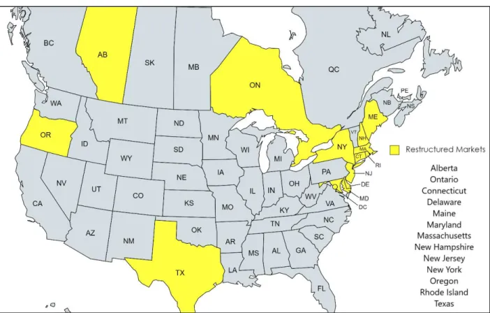 Figure 2  Figure 2: Map of Restructured Markets in North America 