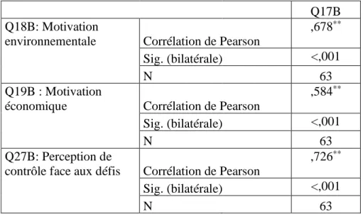 Tableau 28 Corrélations: Types de motivation-Groupe B (Non-Utilisateurs) 