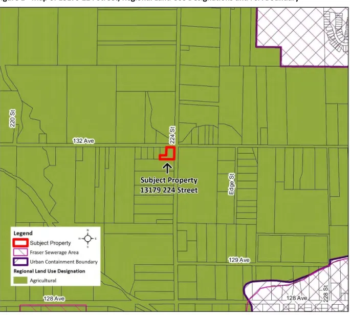 Figure 1 - Map of 13179 224 Street, Regional Land Use Designations and FSA Boundary 
