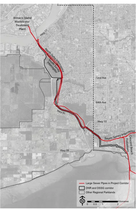 Figure 2: Large Sewer Pipes in the DSSG corridor 