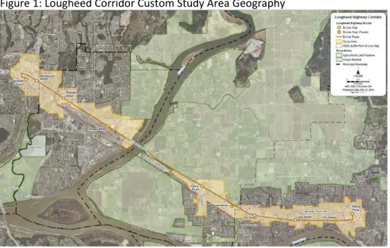 Figure 1: Lougheed Corridor Custom Study Area Geography 