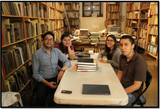 Figure 8: Cataloguing team that has been working at the Music Conservatory in Querétaro