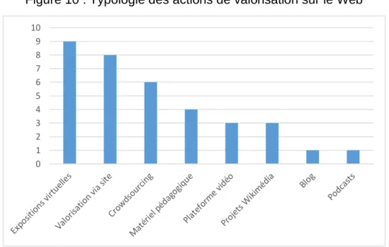 Figure 10 : Typologie des actions de valorisation sur le Web 