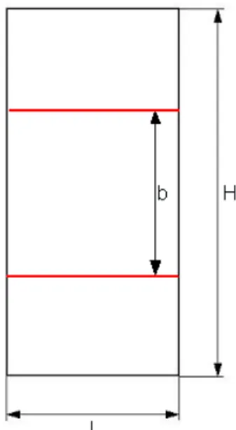 Figure 1.1-a : Géométrie de la structure et positionnement des fissures.