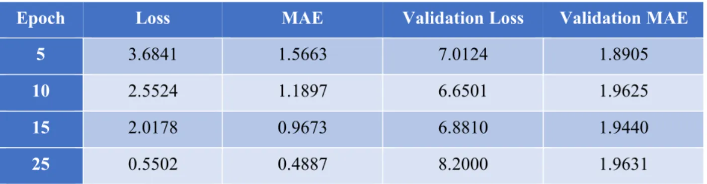 Figure 14. Convolutional Neural Network trained for 25 epochs. 