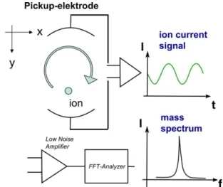 Figure 3. Schematic of the FT-ICR mass measurement method.