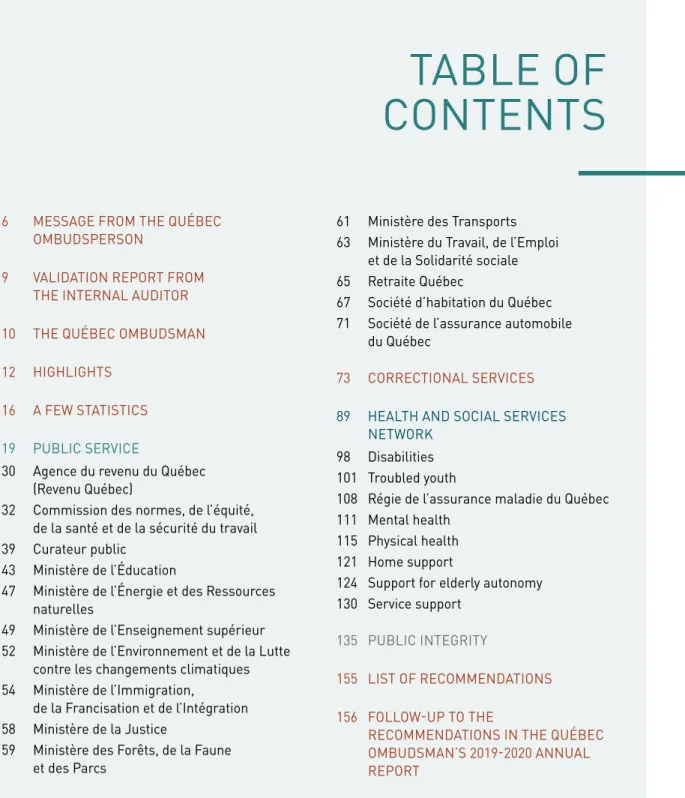 TABLE OF  CONTENTS