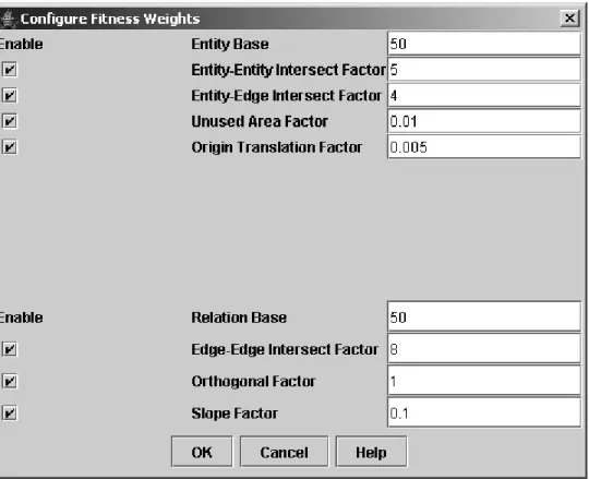 Figure 6. Fitness factor configuration options 