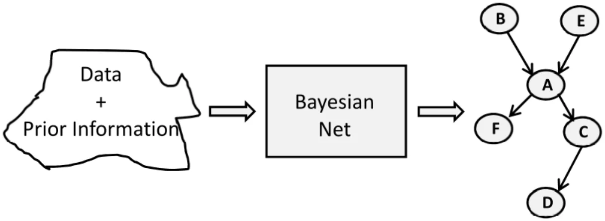 Figure 2.2: Graphical illustration of Bayesian Network Learning [18] 