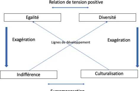 Figure 1. Le carré dialectique de la différence culturelle selon Ogay et Edelmann  