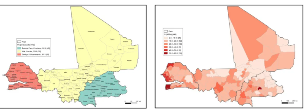 Figure a : Carte de localisation et carte thématique 