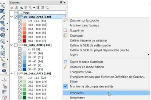 Figure 2.3 : Accéder aux propriétés d’une couche 