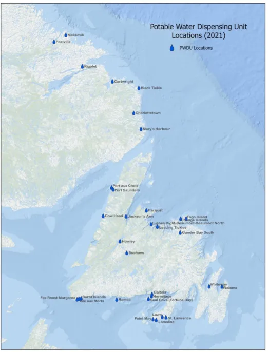 Figure 1. Communities with PWDUs in NL 