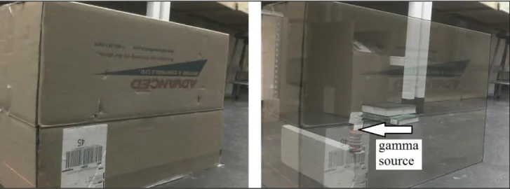 Figure  31:  View  of  box and internal  view  of box revealing  internal  gamma  source 