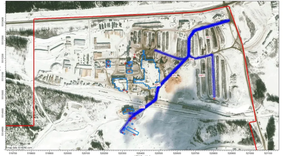 Figure 2-7 : Trajets de circulation sur le site 