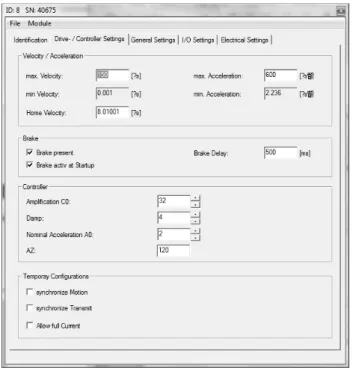 Fig. 3.19 Page of Drive-/controller Settings 