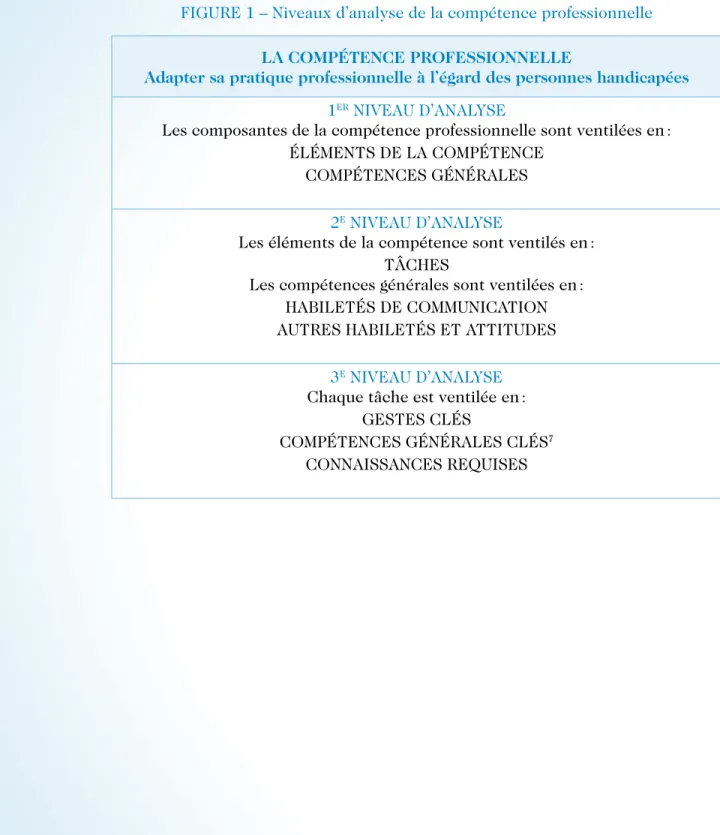 FIGURE 1 – Niveaux d’analyse de la compétence professionnelle
