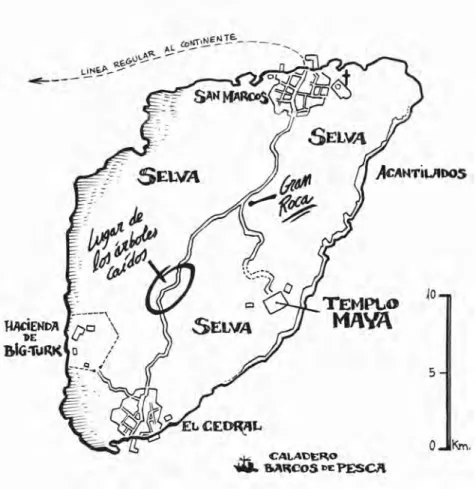 Figure 9: Map of Cozumel included in the game´s instructions. 